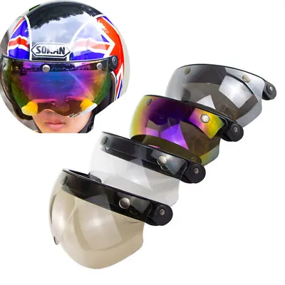 3-Snap Motorcycle Helmet Lens Half Open Face Wind Shield Flip Up Cover Universal • $15.85