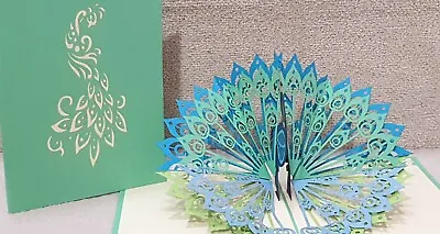 Beautiful Peacock 3D Pop Up  Card.(Mother's Day Birthday Get Well Thank You. • £4.15