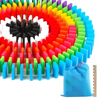 £11.99 • Buy 240pcs Kids Wooden Coloured Tumbling Dominoes Games Children Playset Toy Gift UK