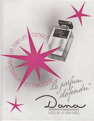 1947 Tabu Dana Vintage Magazine Perfume Advertisement • £7.74