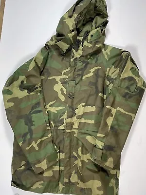 Genuine US GI Military Cold Weather Woodland Camouflage Gortex Jacket Med Long • $62.95