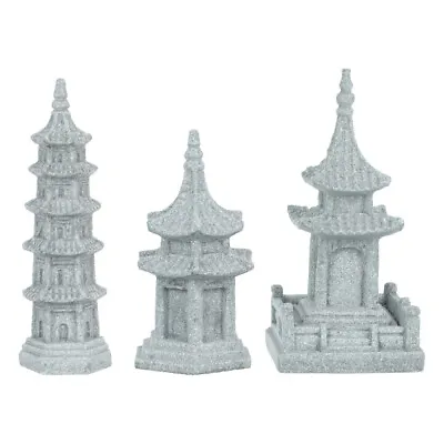 3Pcs Fengshui Tower Statue Asian Garden Decor Miniature Pagoda Zen Garden • $14.71