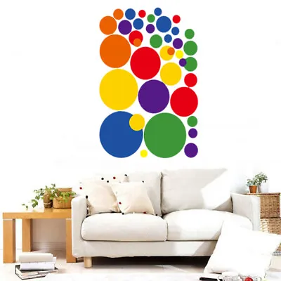3 Sheets Baby Nursery Room Ornaments  Kids Wall Stickers  Circle Wall Decals • £9.53