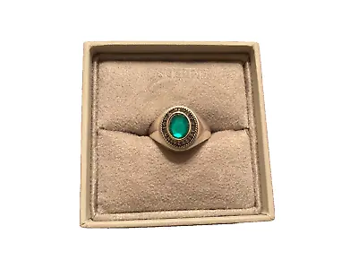 IOWA STATE UNIVERSITY Silver And Green Stone On Sterling Silver Signet Ring 10 • $349.99