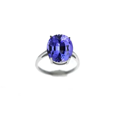 5.00 CTTW Lab Created Tanzanite Oval Cut 925 Sterling Silver Ring Sizes 6-9 • $13.99