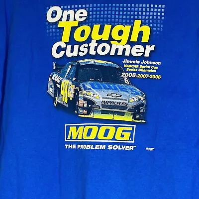 Jimmie Johnson 48 Lowes NASCAR Racing T Shirt Blue Adult Size 2XL Shirt Moog • $15.93