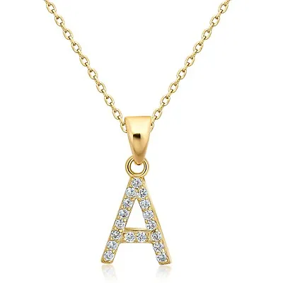 925 Sterling Silver Initial Necklaces For Women A-Z Letters 18 Inch Cable Chain • $19.99