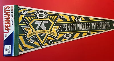 GREEN BAY PACKERS 75th Year Anniversary Full Size 30” Pennant Football Vtg 1993 • $11.79