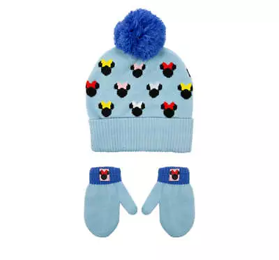 Minnie Mouse Toddler Girls Knit Beanie Hat And Gloves Set 2-Piece 99531 • $13.95