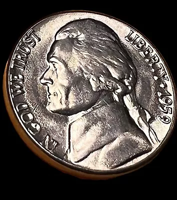 BU 1959 D Jefferson Nickel Denver Mint Uncirculated USA Fresh From Roll (1 Coin) • $1.79