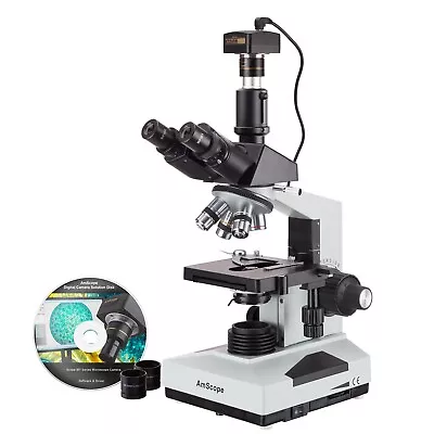 AmScope 40X-1600X Lab Clinic Trinocular Microscope With 1.3MP USB Camera • $474.99