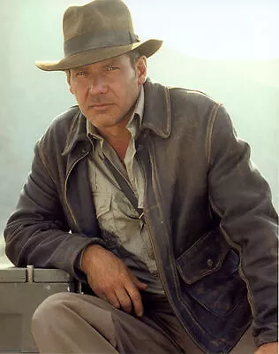 Mens Indiana Jones Harrison Ford Distressed Brown Genuine Cowhide Leather Jacket • £99.99