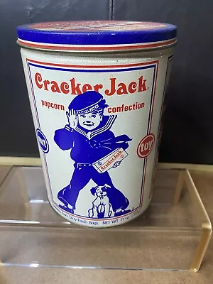 Vintage Kitchen 8  High  Tin Can  *empty* 1990 Cracker Jack Popcorn Confection • $10.99