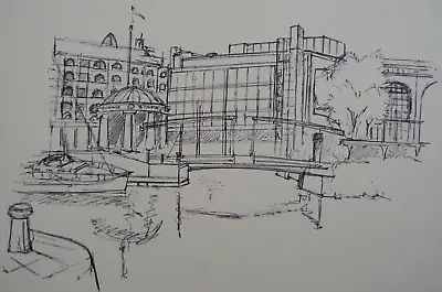 Original Hand Drawn Pen & Ink Drawing Sketch Study Of St Katherine Docks London • £39.99