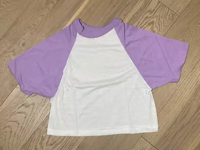 New Vintage 70’s 80’s Women’s Crop Cut T-Shirt Raglan NOS Deadstock Medium • $25.55