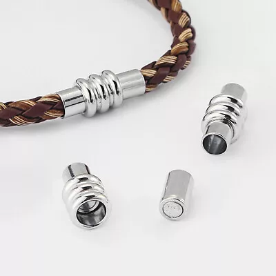 5Pcs End Caps Barrel Strong Magnetic Clasp For 5mm Round Leather Cord Bracelet • $3.79