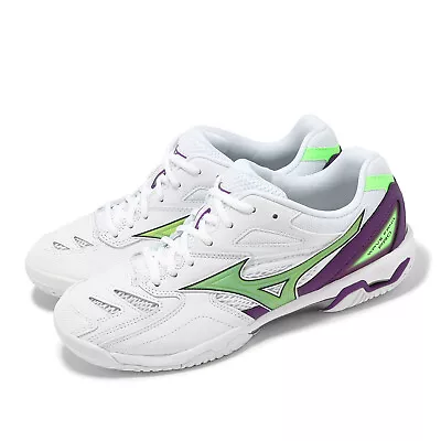 Mizuno Wave Fang Pro White Green Purple Men Badminton Sports Shoes 71GA2100-00 • $141.28