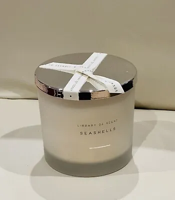 M&S Seashells Scented Candle & Lid 500g BN Upto 40 Hours Burn Time Citrus • £19.99