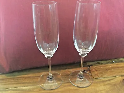 2 Pc Mikasa Crystal Stephanie Champagne Flutes Optic Fluted Wedding Toast MORE A • $19.70