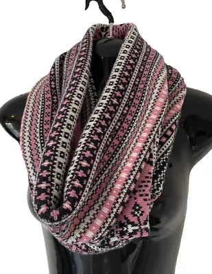 Jack Wills Snood Pink Patterned Knitted One Size Cotton & Cashmere New • £16.95