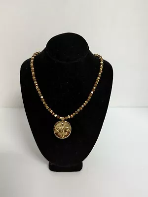 Cookie Lee Fine Fashion Jewelry Fleur De Lis Medallion Necklace • $10