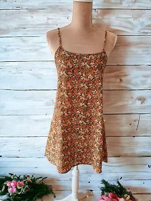 Women's Vintage Y2K Babydoll  Floral Spaghetti Strap Sheer Slip Dress Size M EUC • $13.60