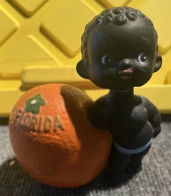 Black American Kenman Bobblehead Florida Orange Bank  Vintage Nodder Japan • $38