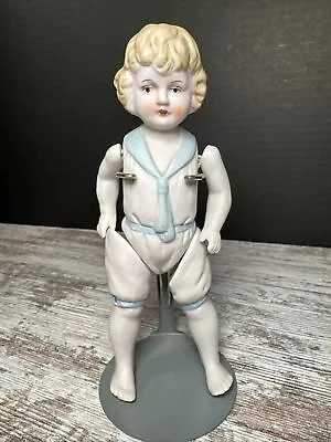 Shackman Neckerchief Bisque Porcelain Jointed Doll Antique Repro Vintage 1980's • $9.43