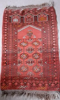 Turkmen/Kazak Vintage Wool Pile Rug • £55