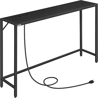 Console Table Narrow Sofa Table 43.3” Entrance Table With Power Station Behin • $126.88