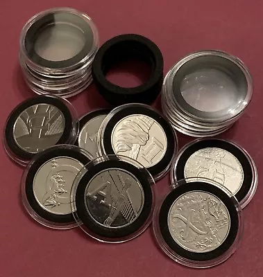 10 X 30mm Clear Capsule Holder With Insert Foam (NO COIN ) For 10p Coin A-Z • £4.90