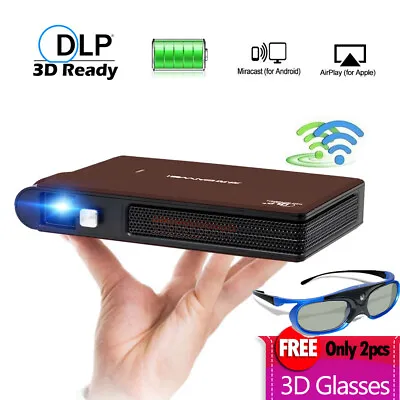 $299.19 • Buy Pico Size WiFi 3D Projector 1080P Mini Smart Home Cinema Mirror Screen 3D Movies
