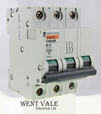 £38.10 • Buy Merlin Gerin Multi 9 - C60HB340 - 40a Type B Triple Pole MCB Unused