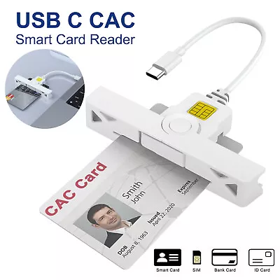 Type C Smart Card Reader DOD Military CAC Common Access-Bank Card-ID For Mac OS • $13.98