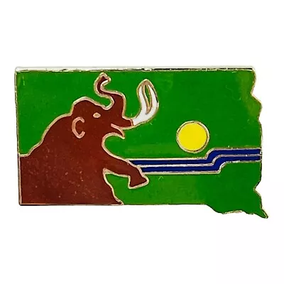 Vintage South Dakota Lapel Hat Pin Mammoth State Map Travel Souvenir Gift • $12
