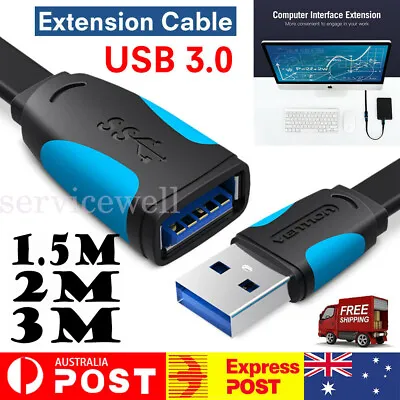 $9.18 • Buy SuperSpeed USB 3.0 Male To Female Data Cable Extension Cord For Laptop PC Camera