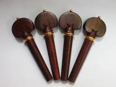 Violin Heart Pegs Rosewood With Real Golden Ring Ball 4/4 (4pcs) • $4.39