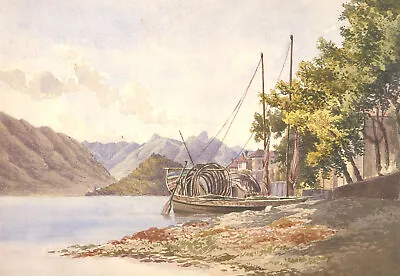 Late 19th Century Watercolour - At Cadenabbia Lake Como • £57