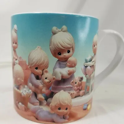 Vintage MUG Enesco Precious Babies Fill Your Life With Precious Moments Stork Gr • $7.89