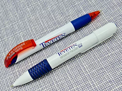 Teveten Drug Rep Pharmaceutical Promo Advertising Pens Rare Lot Red White Blue • $12.75