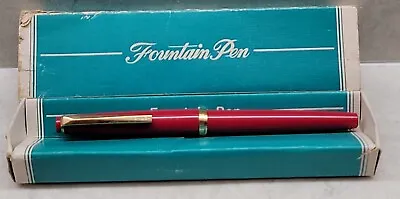 Vtg  Pilot Super Quality Red Fountain Pen Gold Plated Nib Republic Of Korea NOS • $88