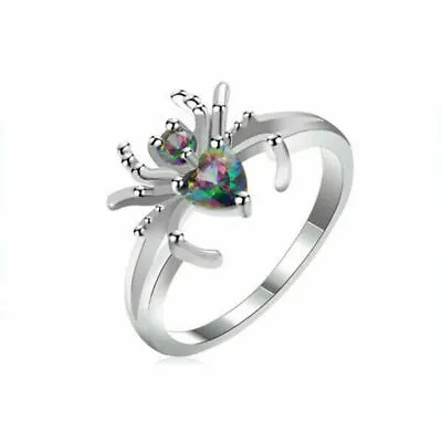 925 Silver Ring Jewelry Mystic Topaz Women Wedding Engagement Rings Size 6-10 • £3.30