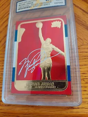 Michael Jordan 1998 Fleer 23KT Gold  1986 Rookie   Red Holo Refractor WGC 10 • $28