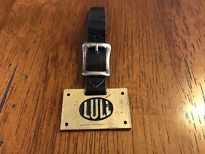 LULL Trademark Logo Brass Watch Fob W/ LEATHER STRAP • $20