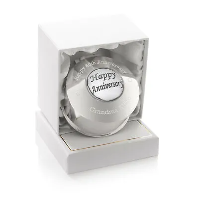 £21.99 • Buy Girls 60th Diamond Wedding Anniversary Gift Engraved Small Trinket Box 60 Gifts