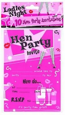 10 Hen Night Party Invitations Novelty Bride To Be Fun Party Game Accessories UK • £2.99