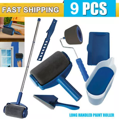 9PCS Paint Runner Pro Brush Set Painting Roller Wall Painting Handle Tools UK • £13.99