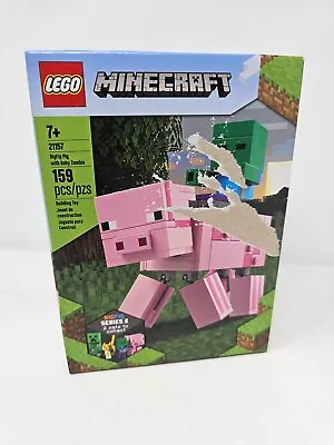 LEGO 21157 Minecraft BigFig Pig With Baby Zombie - New & Sealed In Damaged Box • $18.79