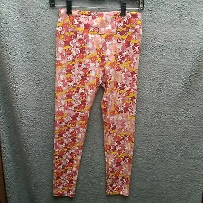 Lularoe Women's Pink Mickey Mouse Print Stretch Pajama Leggings 26  25.5  10.5  • $9.99