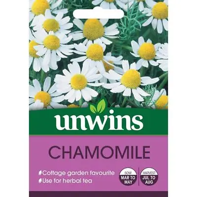 Unwins Grow Your Own At Home Gardener Flower Herbal Herb Seeds - Chamomile • £3.49